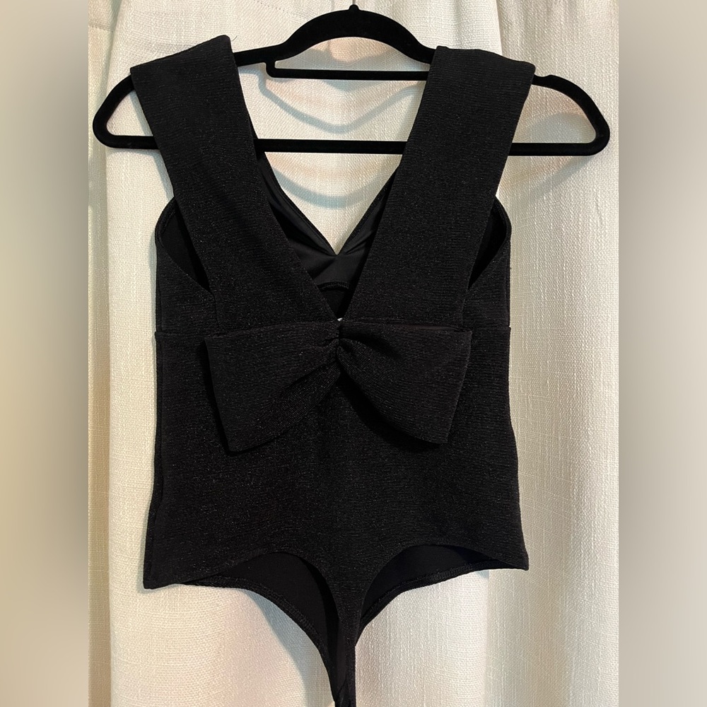 Express XS Black Bow bodysuit